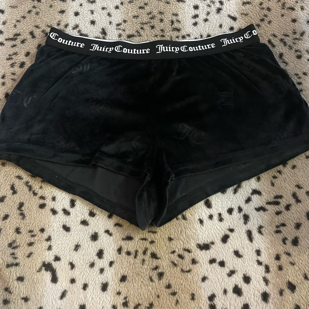 Juicy Couture Black Velour Lounge Shorts